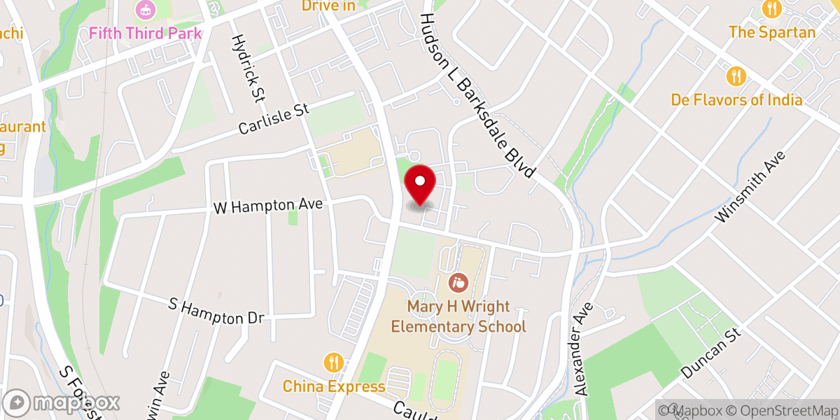 Map showing location of Mt Moriah Baptist Church