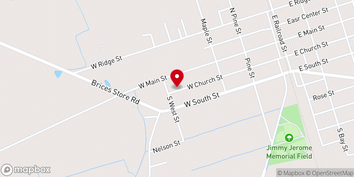 Map showing location of First Missionary Baptist Church