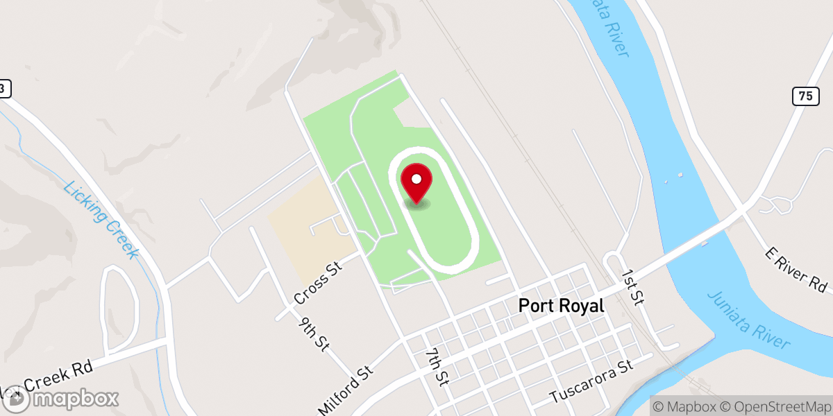 Map showing location of Port Royal Speedway