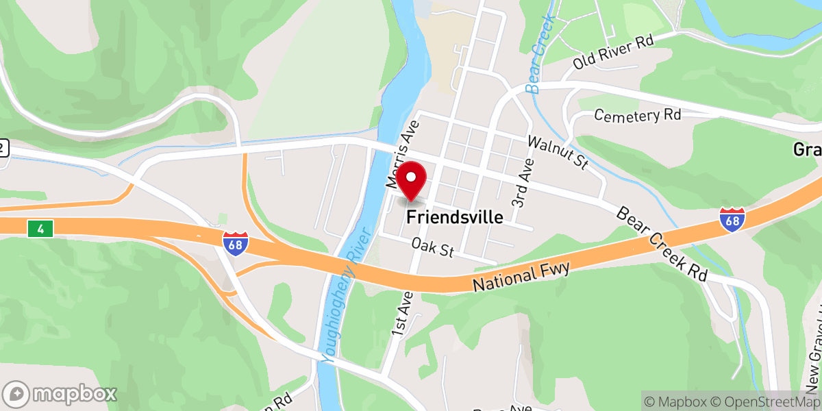 Map showing location of The Root Cafe