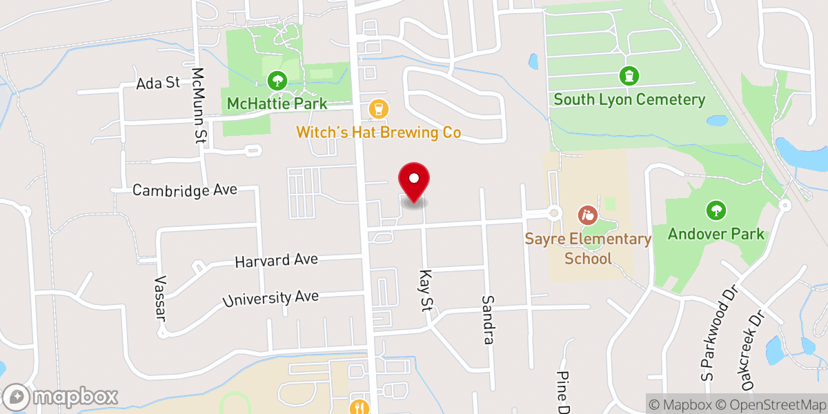 Map showing location of First Baptist Church Of South Lyon