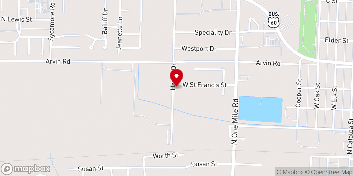 Map showing location of Dexter Music Center