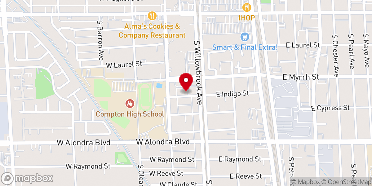 Map showing location of Greater Phillips Chapel