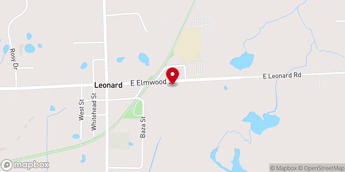 Map showing location of Leonard United Methodist Church