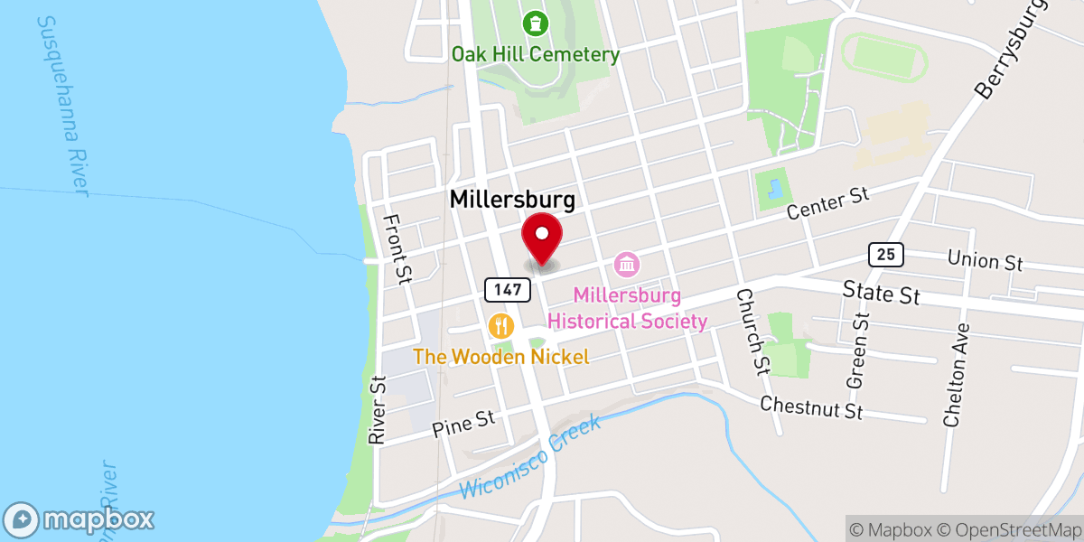 Map showing location of Trinity United Church of Christ