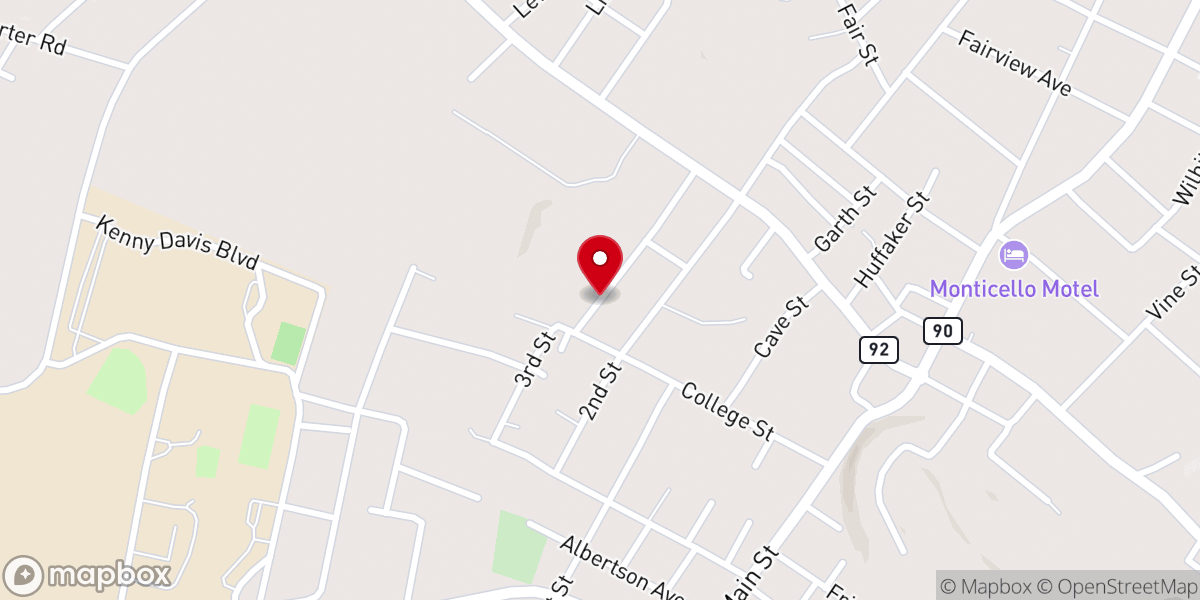 Map showing location of Calvary fellowship church