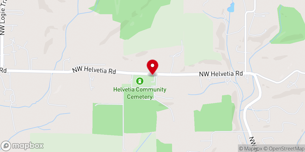 Map showing location of Helvetia Community Church