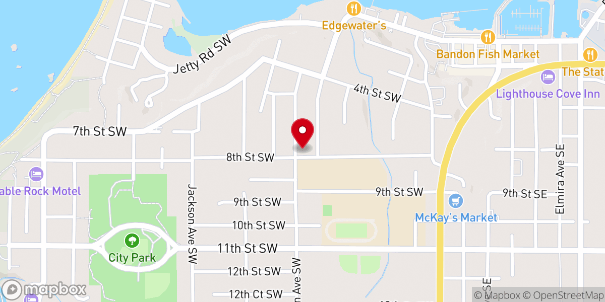 Map showing location of St John's Episcopal Church