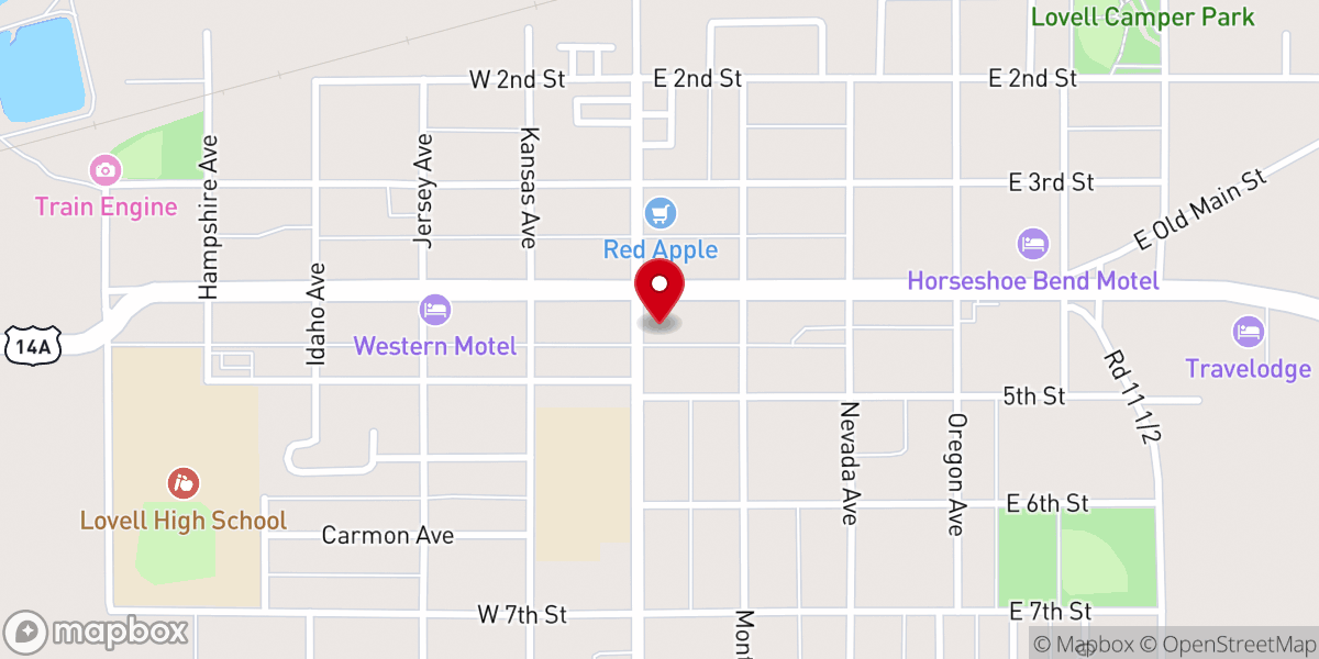 Map showing location of Lovell Stake Gymnasium