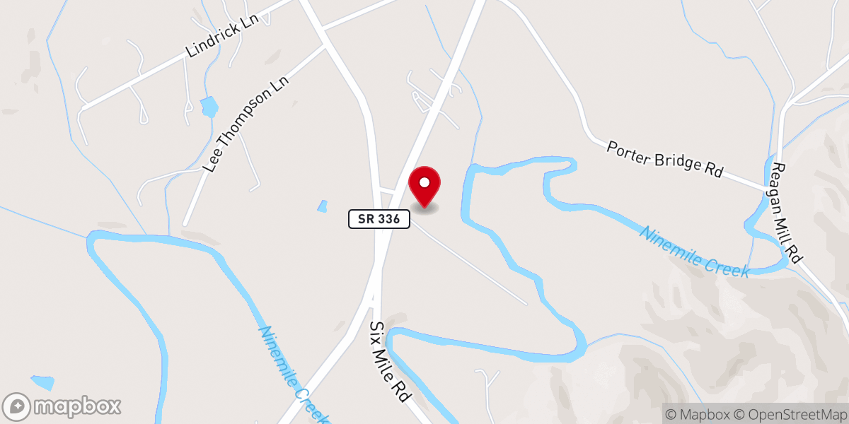Map showing location of Lanier Open Bible Baptist Church