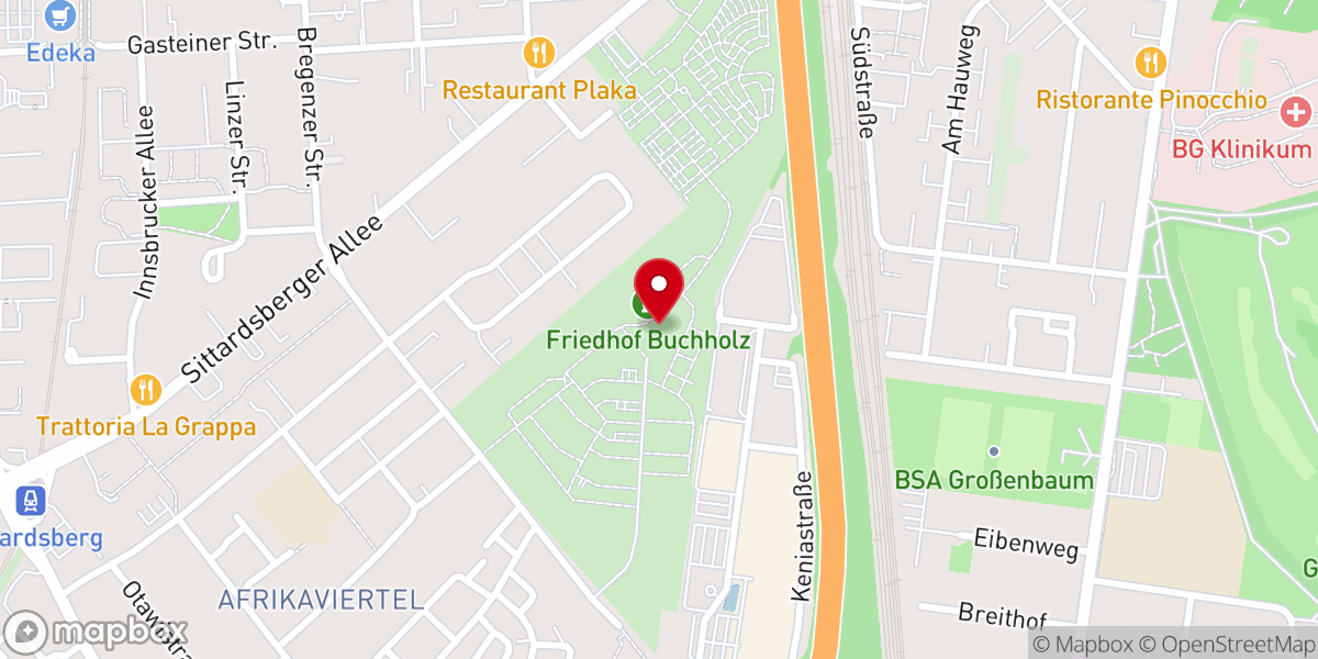 Map showing location of Trauerkapelle Friedhof-Buchholz