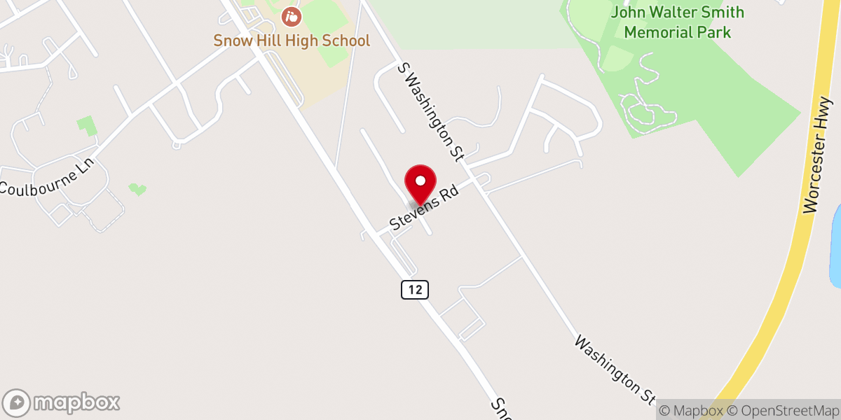Map showing location of Snow Hill Deliverance Center - Food Distribution Center