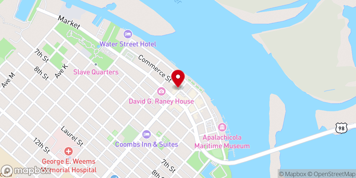 Map showing location of Apalachicola Bay Chamber Of Commerce & Visitor Center