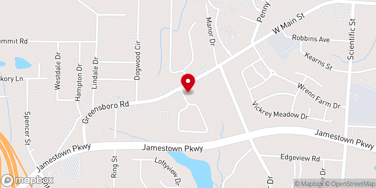 Map showing location of High Point Deliverance Center