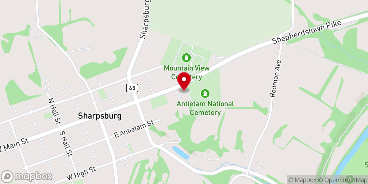 Map showing location of The Inn at Antietam