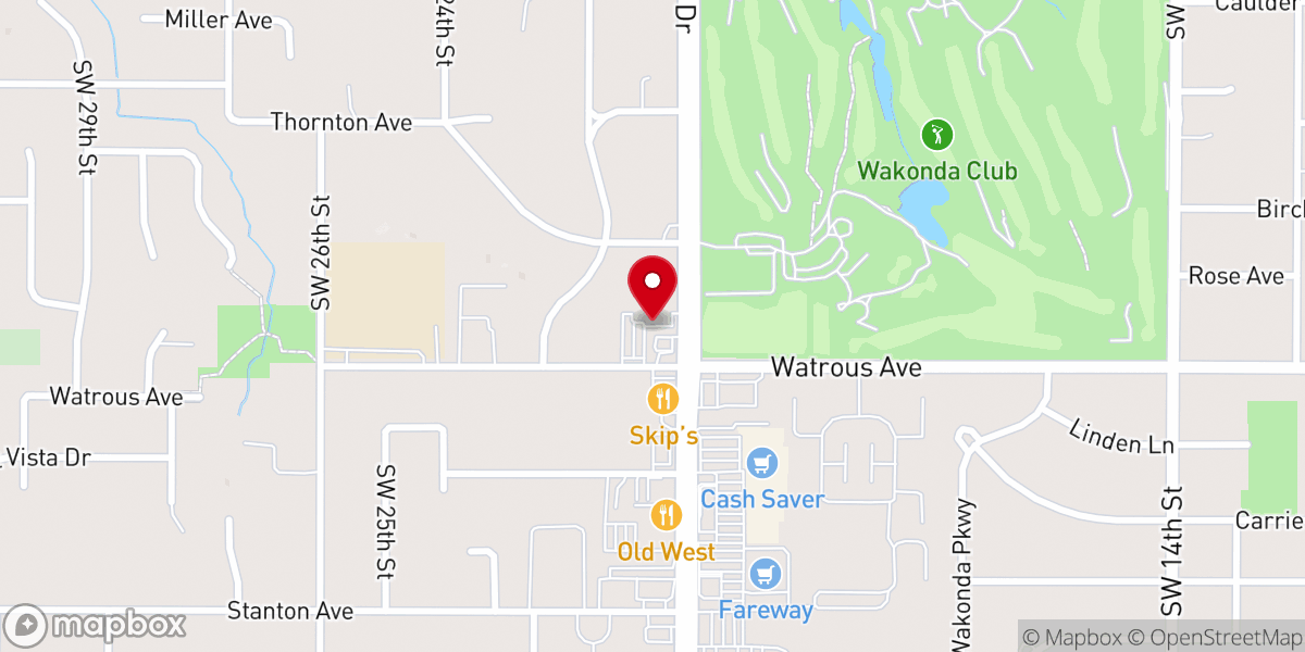 Map showing location of Wakonda Christian Church