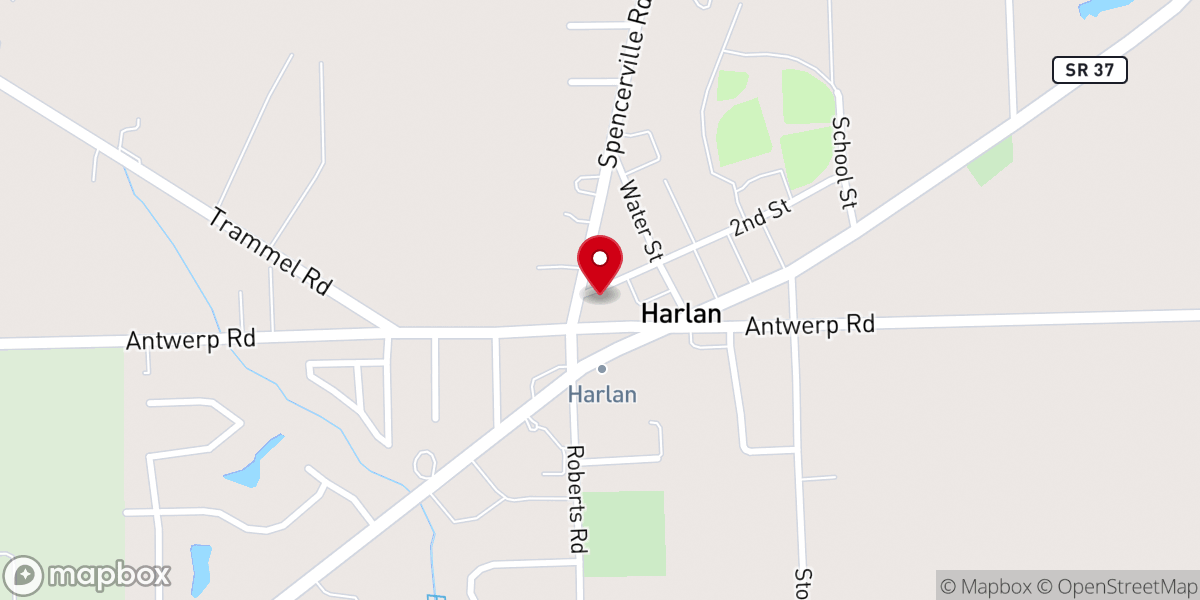 Map showing location of Harlan Christian Youth Center