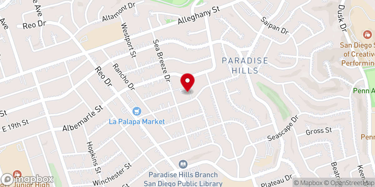 Map showing location of Catalyst Church San Diego