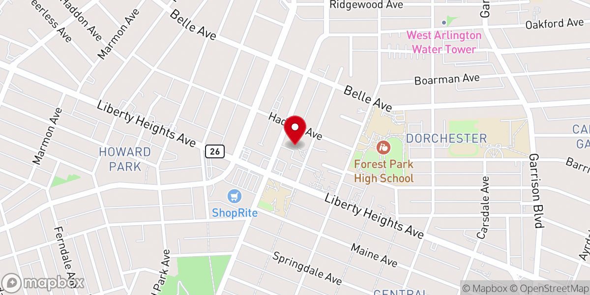 Map showing location of Parklane Baptist Church