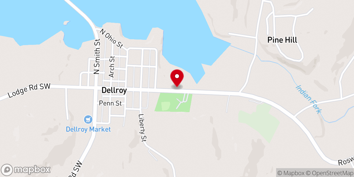 Map showing location of Dellroy Community Park