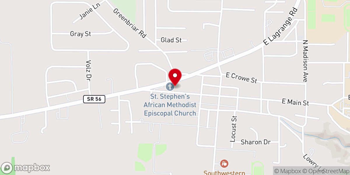 Map showing location of St Stephen's AME Church