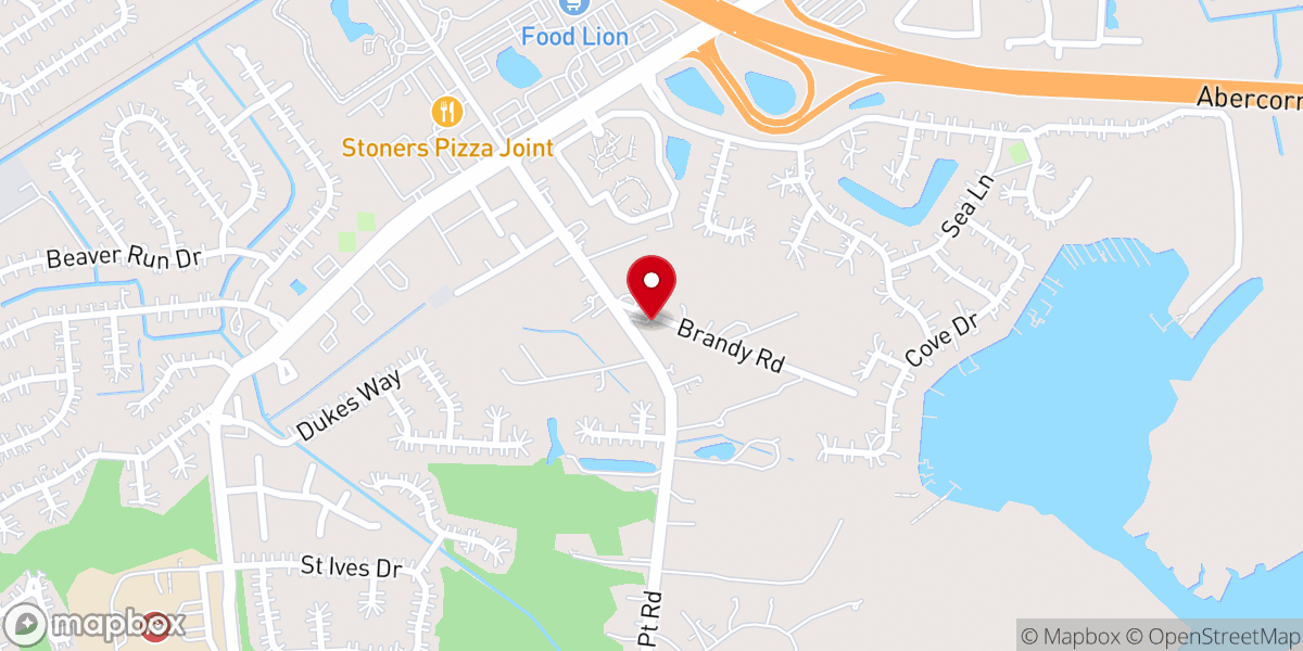 Map showing location of Hawkins Chapel