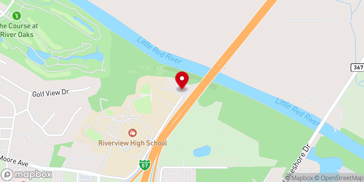Map showing location of Agape Church of White County
