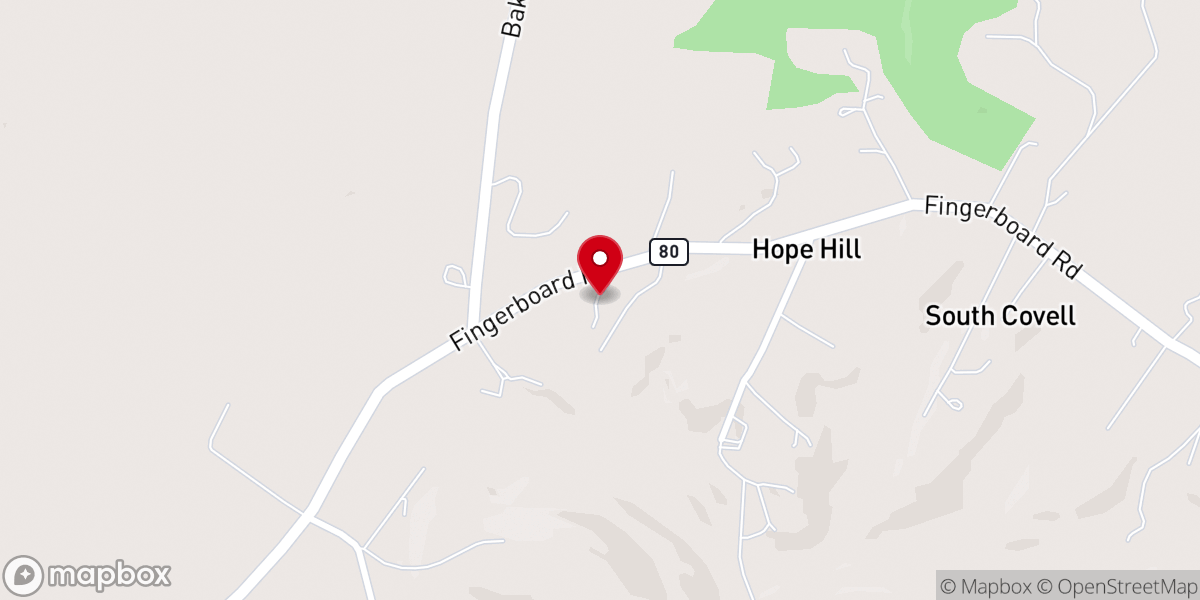 Map showing location of Hopehill United Methodist Church