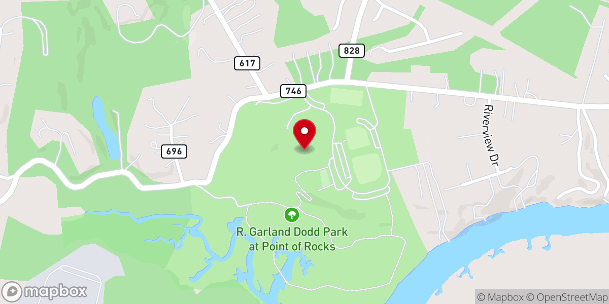 Map showing location of R. Garland Dodd Park At Point Of Rocks