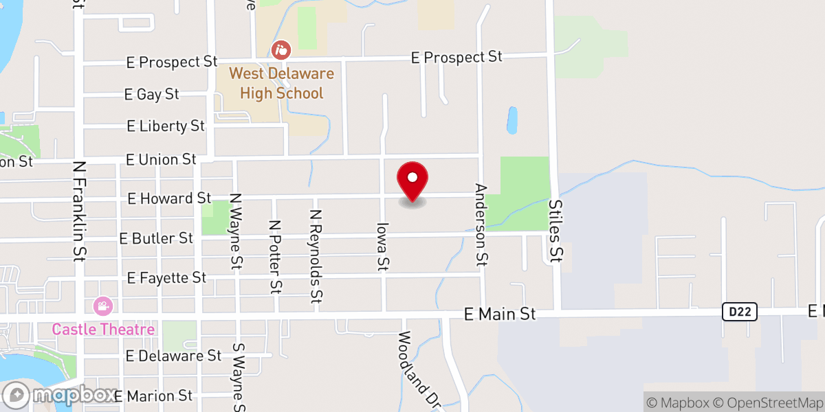 Map showing location of Upper Room Worship Church
