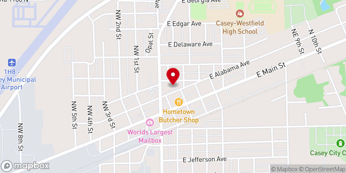 Map showing location of First Baptist Church