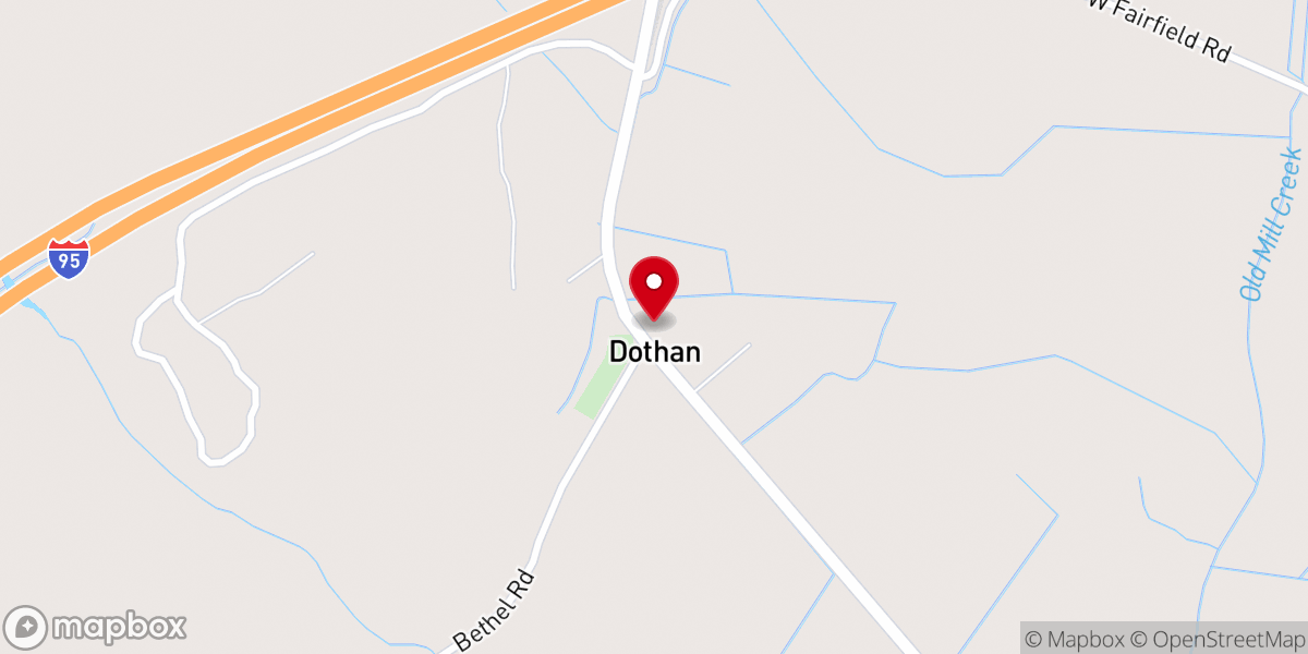 Map showing location of Dothan Methodist Chapel