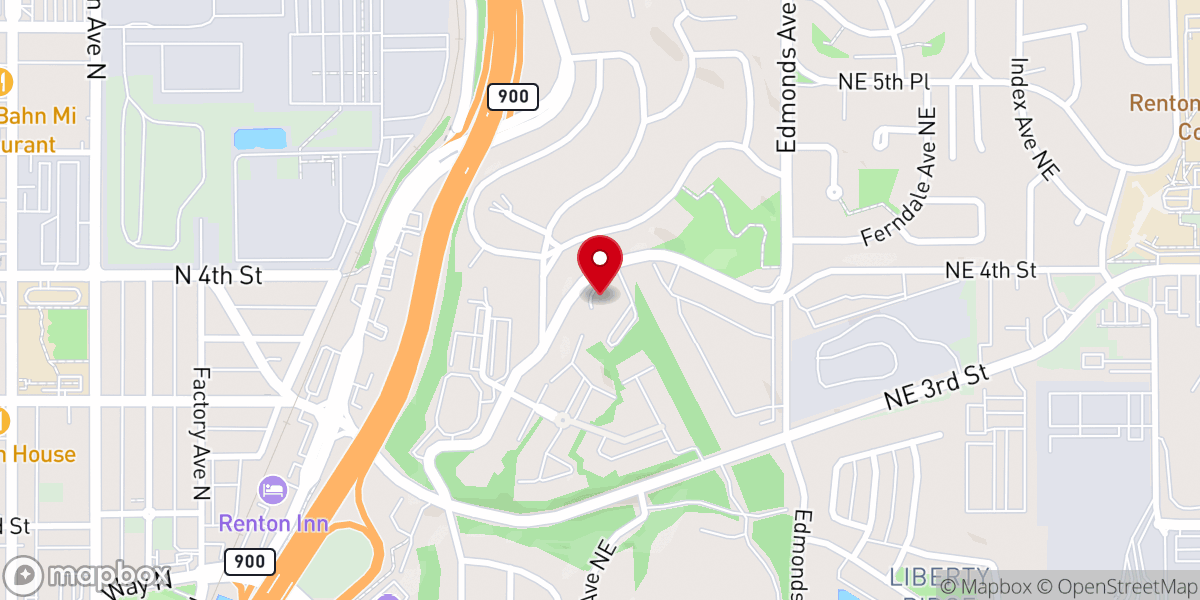 Map showing location of Renton United Methodist Church