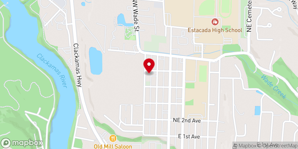 Map showing location of Estacada Assembly of God