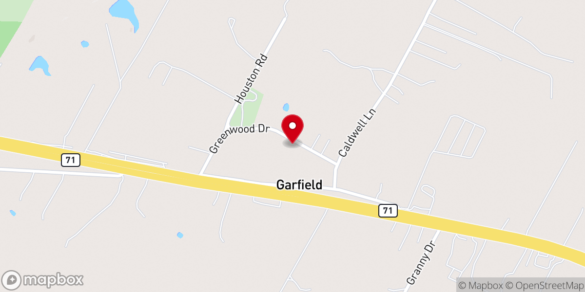 Map showing location of Haynie Chapel UMC prayer garden