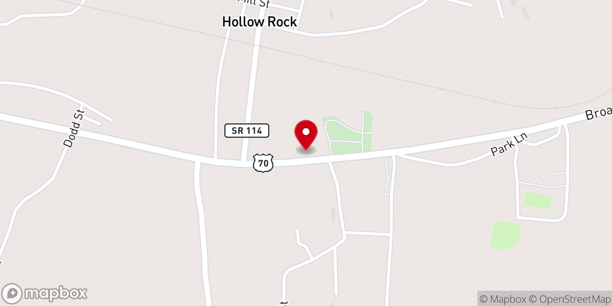 Map showing location of Hollow Rock Fire Department