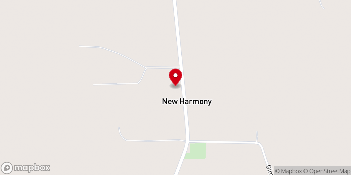Map showing location of New Harmony Baptist Church