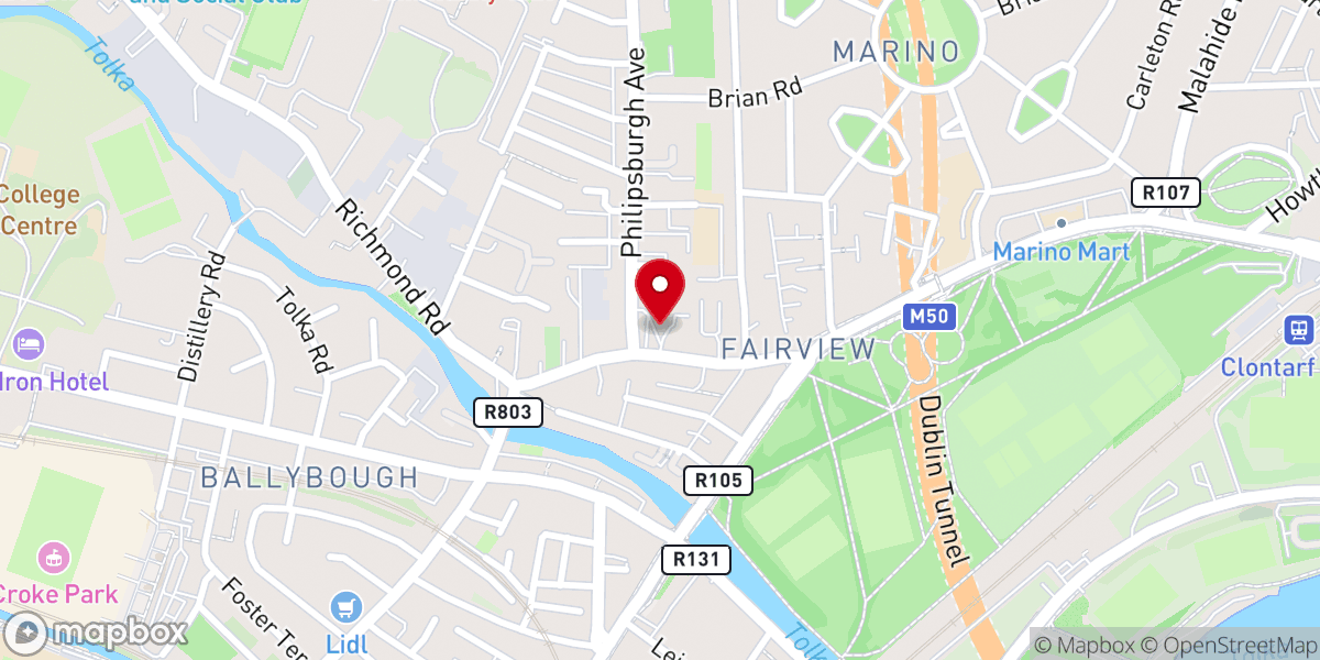 Map showing location of The Church of the Visitation of the Blessed Virgin Mary, Fairview