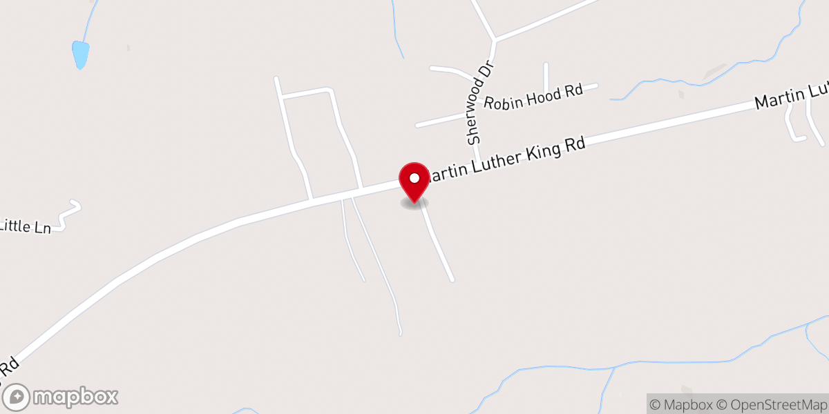 Map showing location of Greenwood Missionary Baptist Church