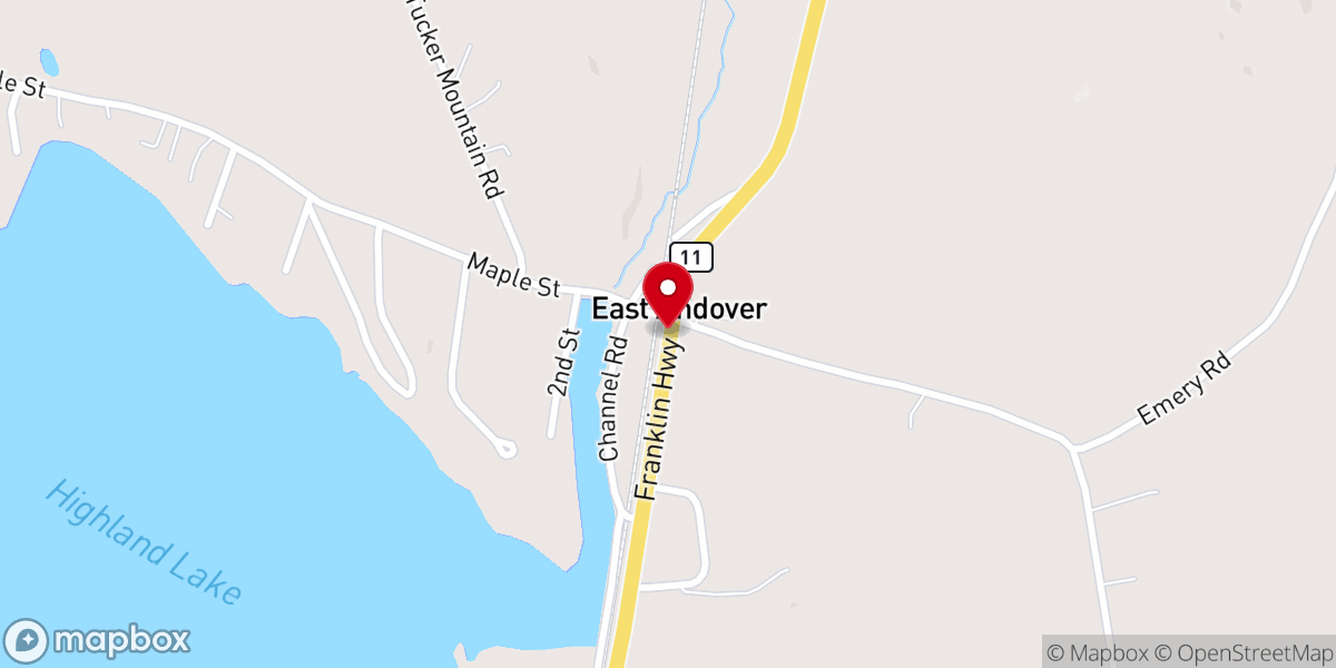 Map showing location of East Andover