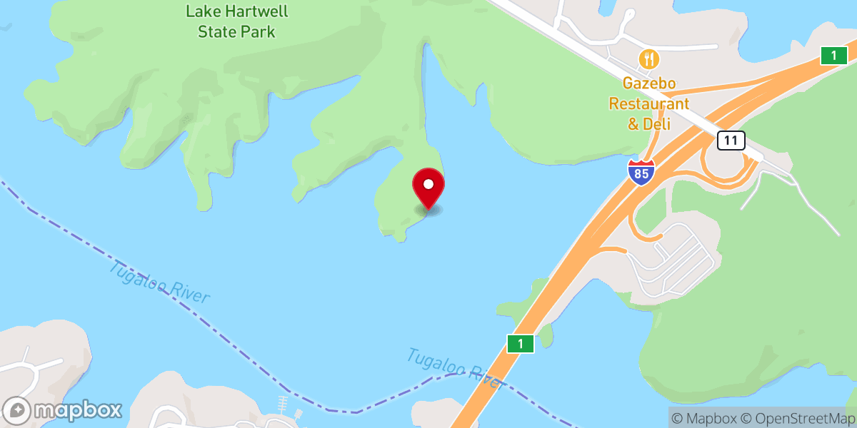 Map showing location of Lake Hartwell state Park landing