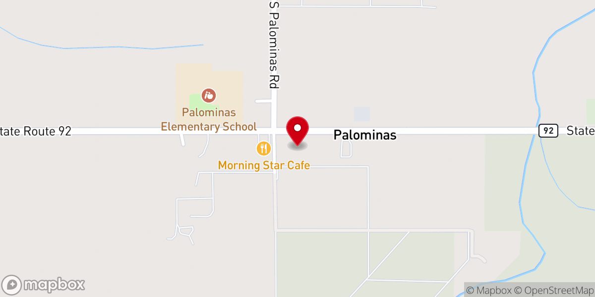 Map showing location of Church of Palominas -Assembly of God