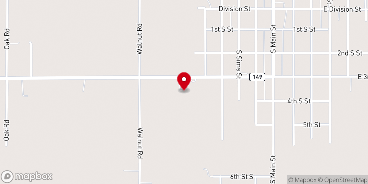 Map showing location of Church of the Nazarene
