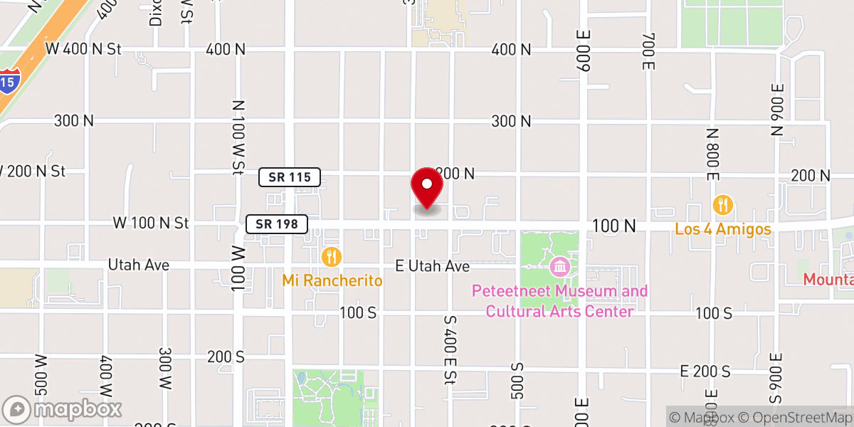 Map showing location of San Andres Catholic Church
