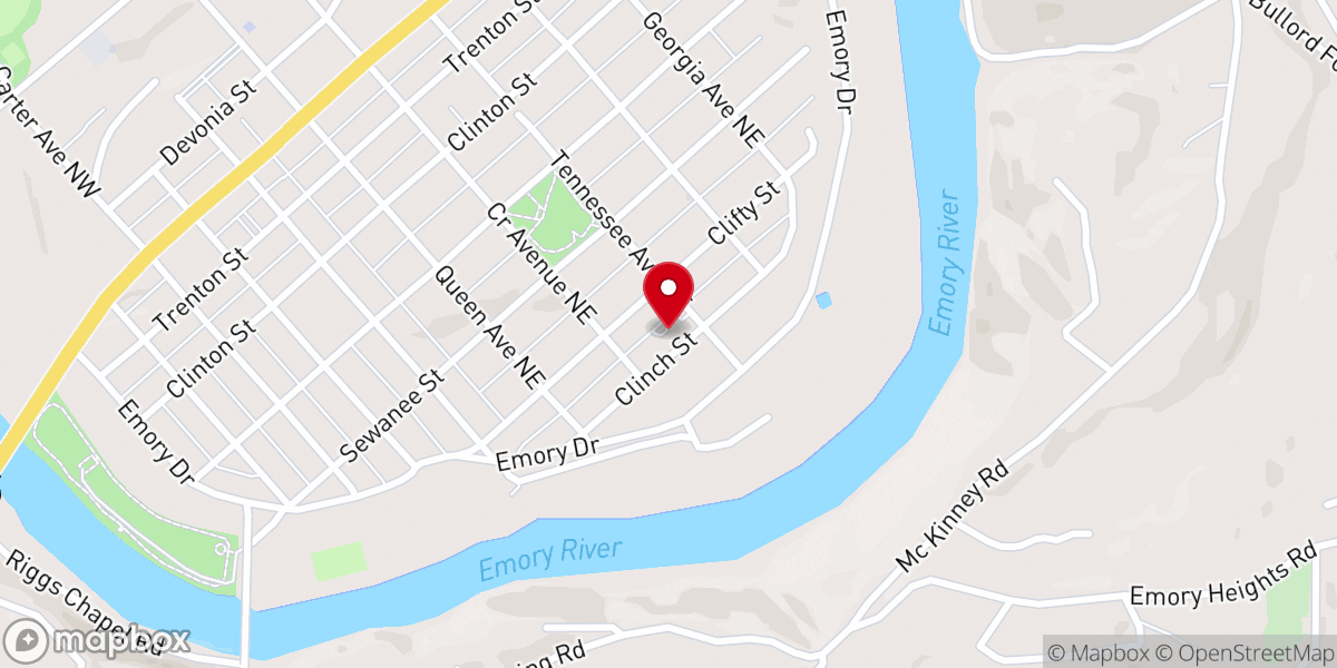Map showing location of Riverside Baptist Church