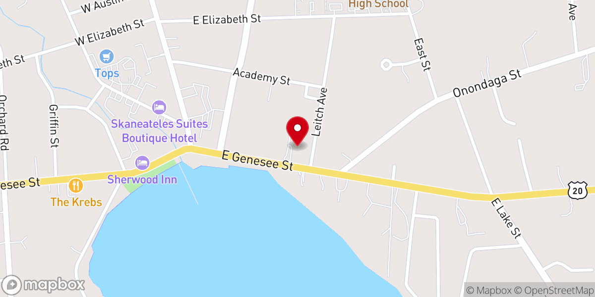 Map showing location of Skaneateles Festival
