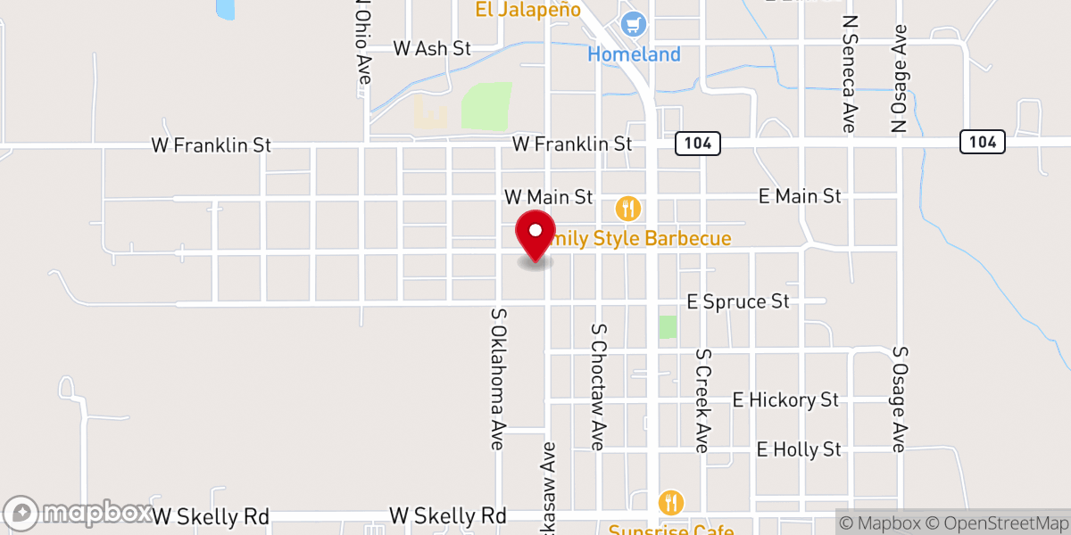 Map showing location of Greater New Hope Church