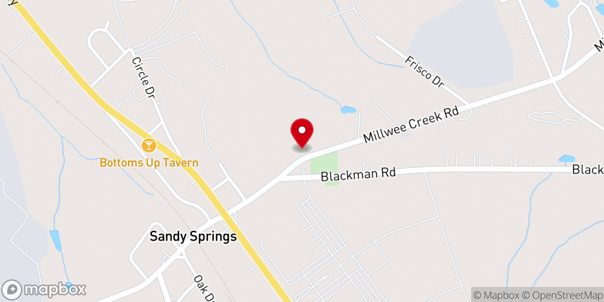 Map showing location of Holly Springs Church