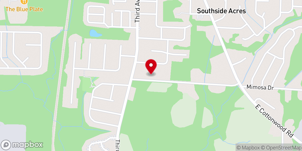 Map showing location of Greater Dothan Baptist Church