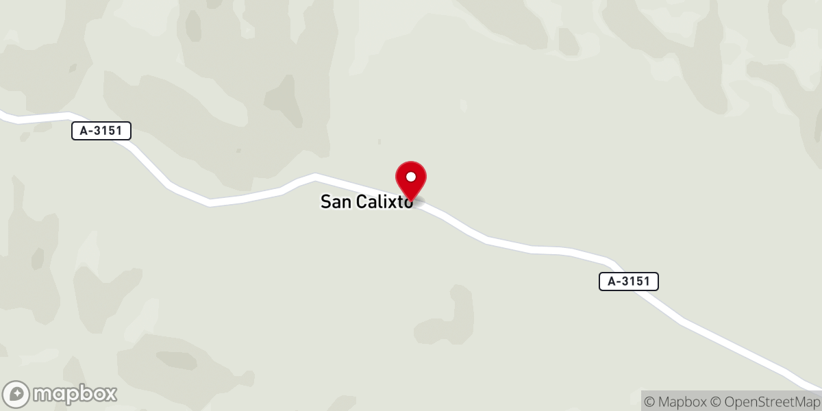 Map showing location of Monasterio de Nuestra Señora de la Sierra de San Calixto